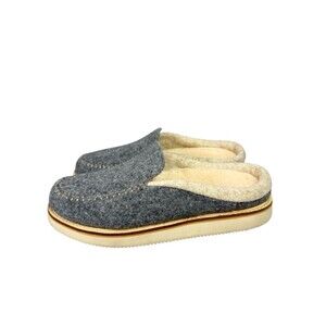 Sanuk Cozy Vibe Gray and Cream Wool Slippers